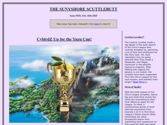 sunyshore/issue525_frontpage screenshot