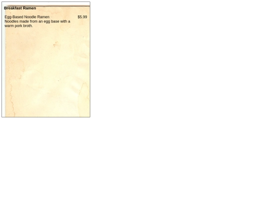 menu screenshot
