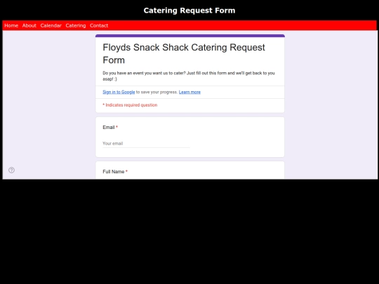 our-catering screenshot