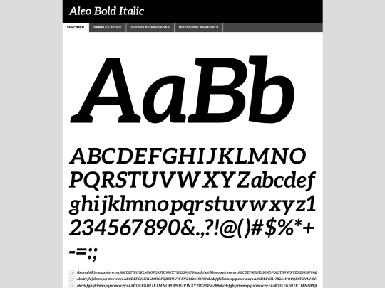 aleofamily/aleo-bolditalic-demo screenshot