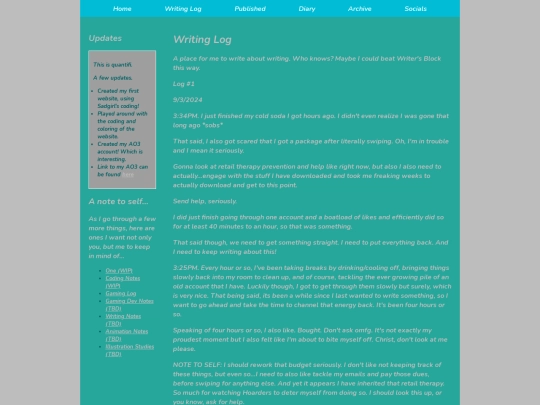 writinglog screenshot