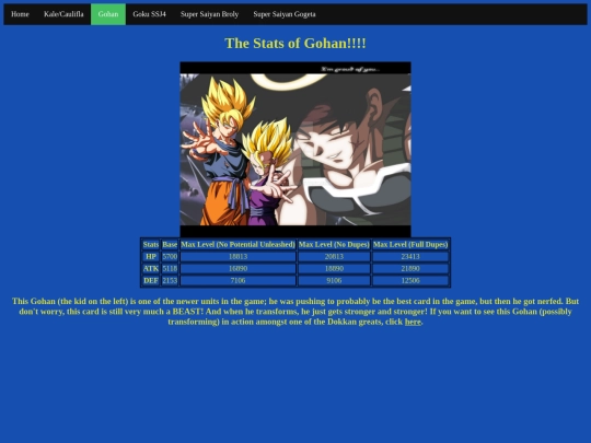 gohanstats screenshot
