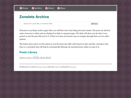 blog/archive screenshot
