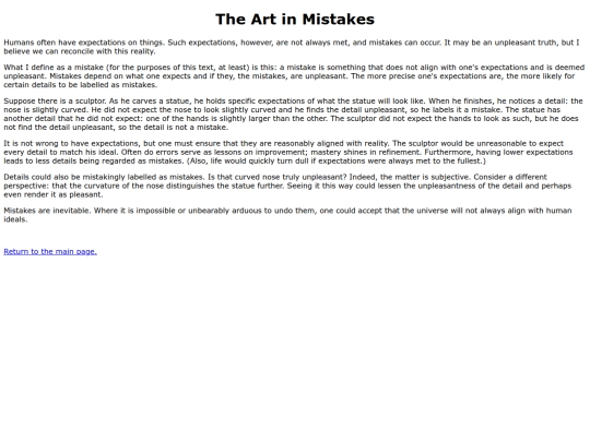 mistakes screenshot