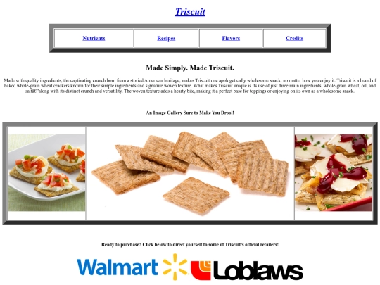 TRISCUIT-HOMEPAGE screenshot