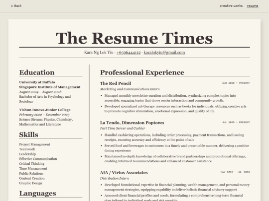 resume screenshot