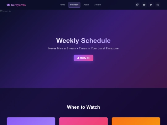schedule screenshot