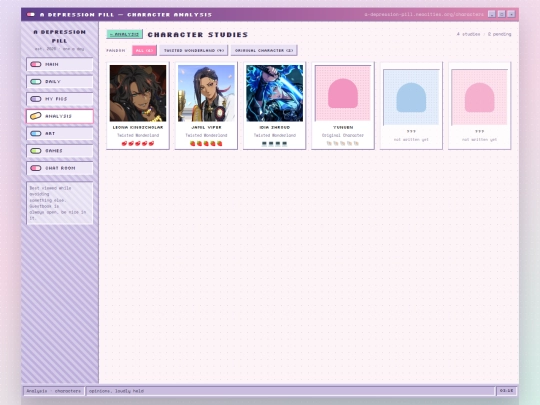 characters screenshot