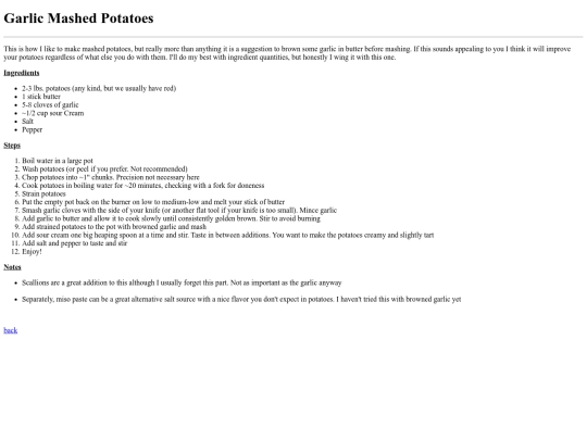 garlicmashedpotatoes screenshot