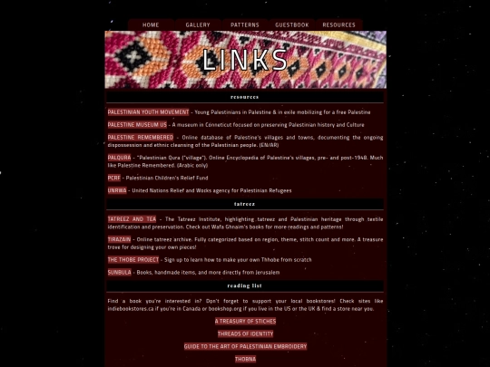 links screenshot