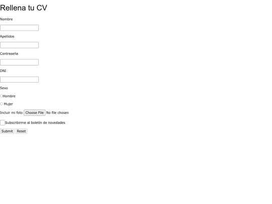 FORMULARIOS. Ejercicio 1 screenshot