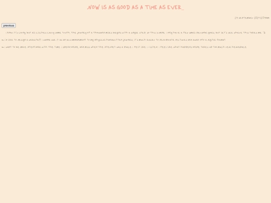 homepage/entries/now is a good time screenshot
