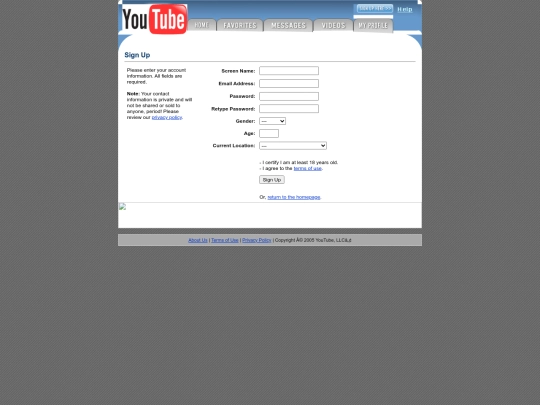 signup screenshot