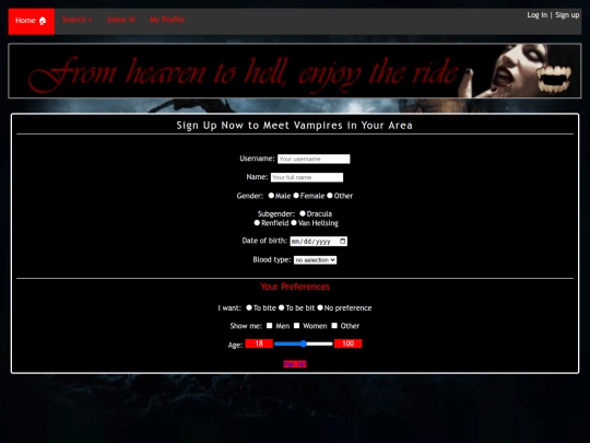 vamp_signup_2 screenshot