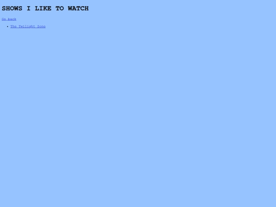 Pages/Shows screenshot
