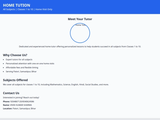 HOME TUTION screenshot