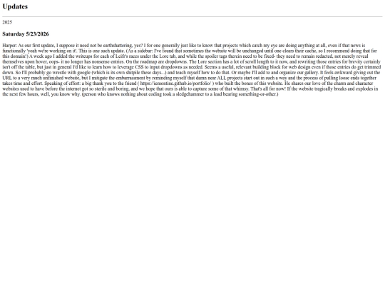 sections/updates screenshot