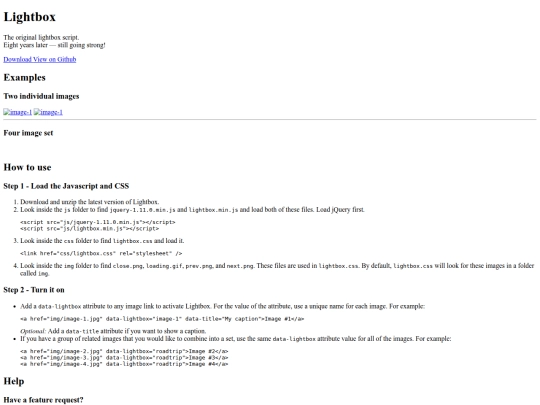 lightbox screenshot