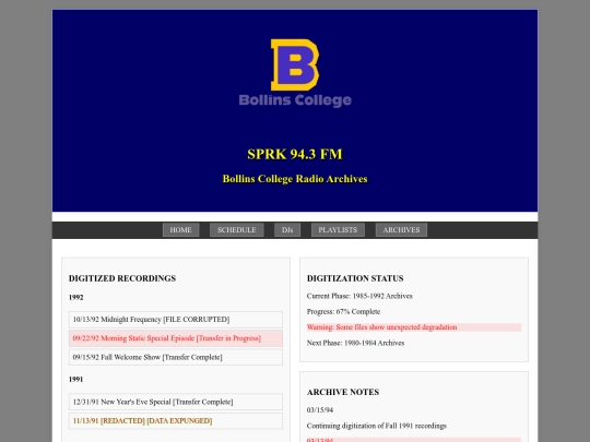 archive screenshot