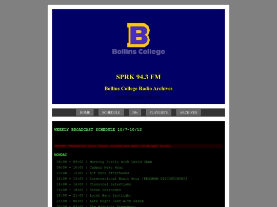 schedule screenshot