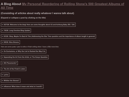 albums/ramblings screenshot