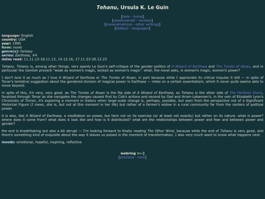 reviews/earthsea-tehanu screenshot