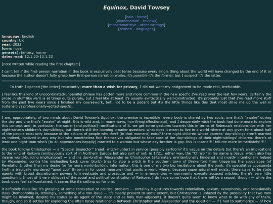 reviews/equinox screenshot