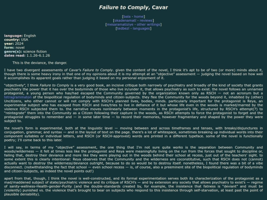 reviews/failure-to-comply screenshot