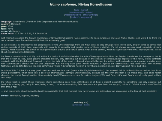 reviews/homo-sapienne screenshot