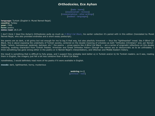 reviews/orthodoxies screenshot