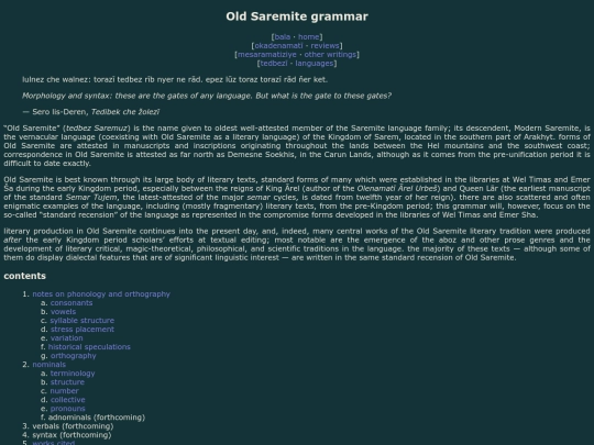 saremite/old-saremite/grammar screenshot