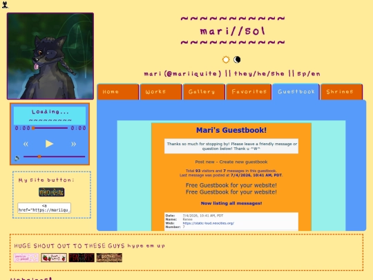 guestbook screenshot