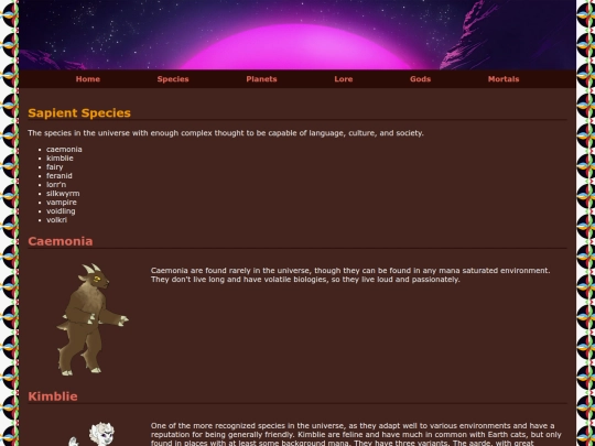 species screenshot