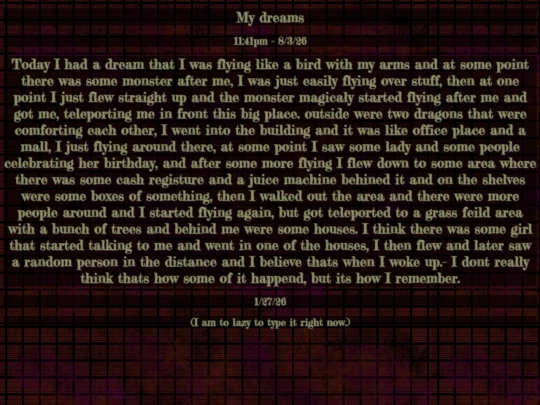 RecentDreams screenshot