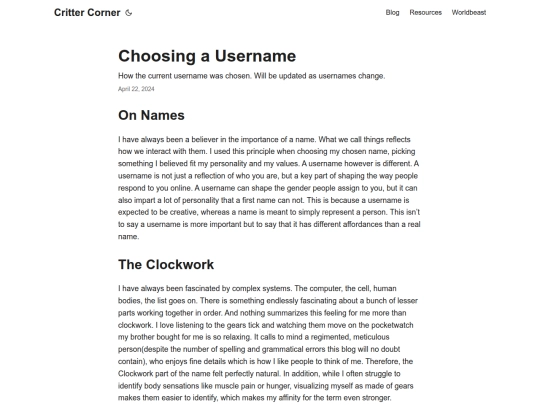 blog/choosing-a-username screenshot