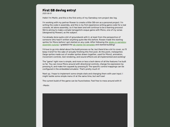 blogs/gbdev screenshot
