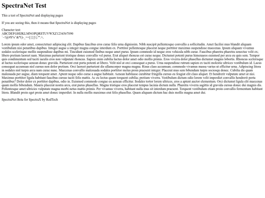 spectranettest screenshot