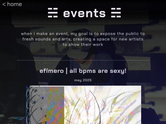 events screenshot