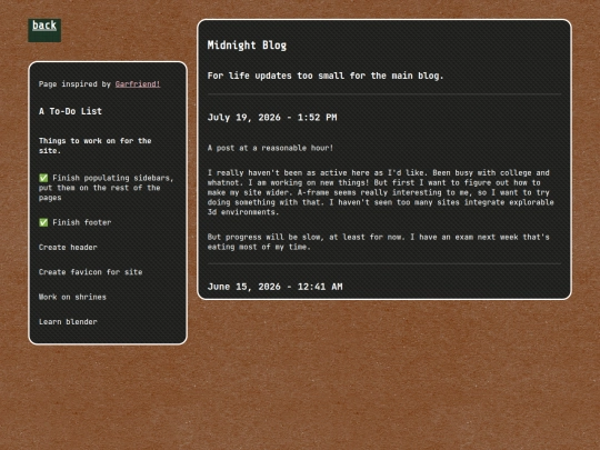 blog/bulletin screenshot