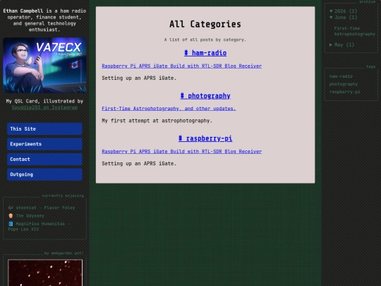 blog/categories screenshot