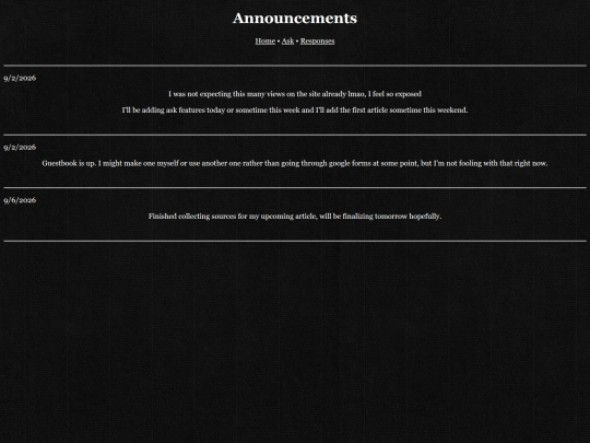 announcements screenshot