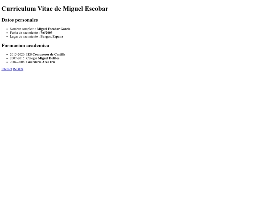 Curriculum screenshot
