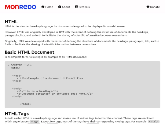tutorials/html screenshot