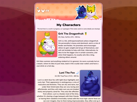 chars screenshot