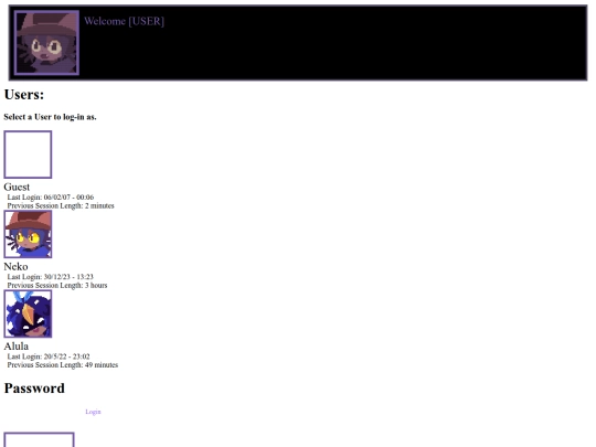login screenshot