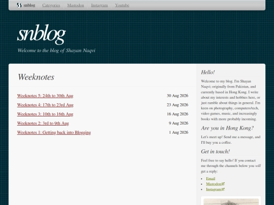 categories/weeknotes screenshot