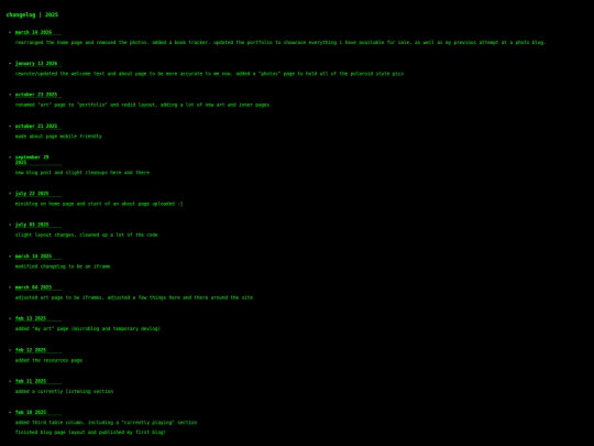 changelog screenshot