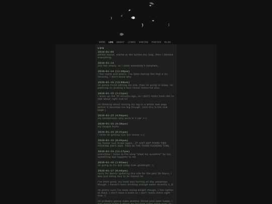 log screenshot