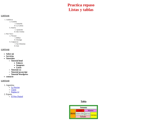 Pruebas clase/Tabla screenshot
