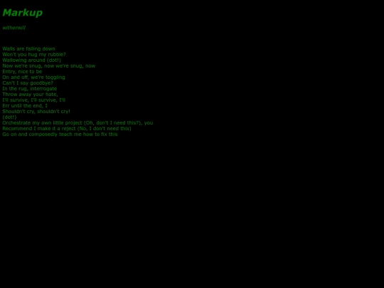 markup-lyrics screenshot